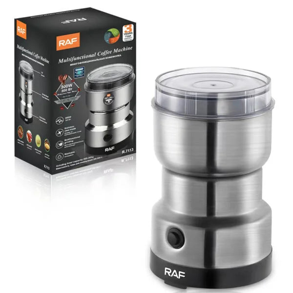 Multi Purpose Electric Coffee Grinder Automatic Coffee Spice Bean Grinder Stainless Steel Raf – 150watts